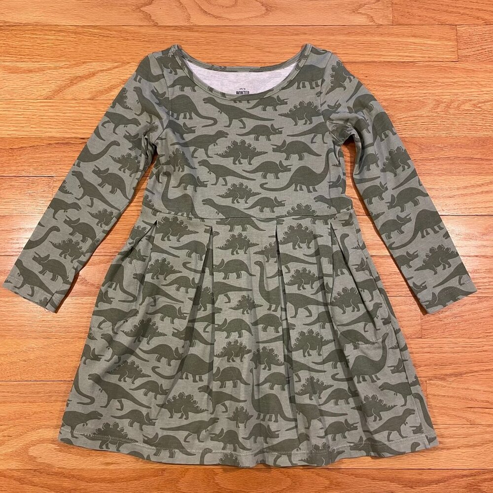 Winter Water Factory Dinosaur Print Dress